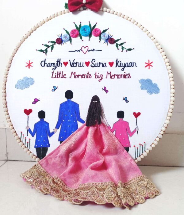 Customized 12 Inch Hoop Birthday Gift made by Hand Embroidery (Embroidery  Hoop) –