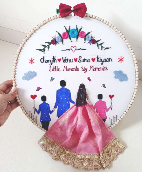 Customized 12 Inch Hoop Birthday Gift made by Hand Embroidery (Embroidery  Hoop) –